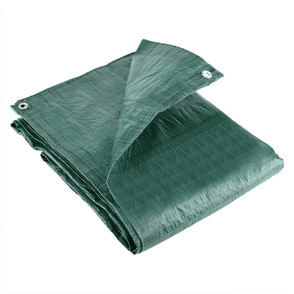 MCMX-Large Tarpaulin - Blue/Green Waterproof Outdoor Den Fishing Camping Ground Sheet Cover (2.7m x 3.5m (8ft x 11ft) Tent Camping Furniture