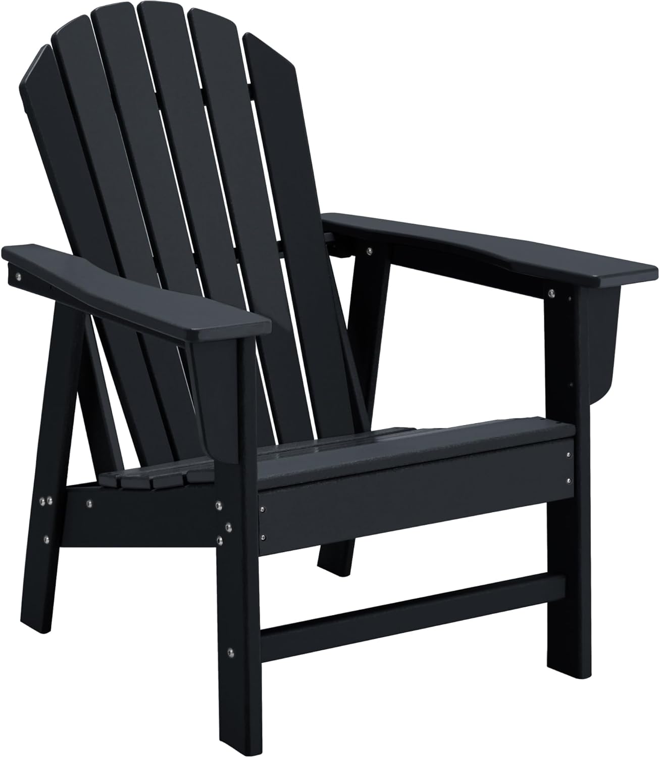 Adirondack Chairs, HDPE All-Weather Adirondack Chair, Fire Pit Chairs (Traditional, Black)