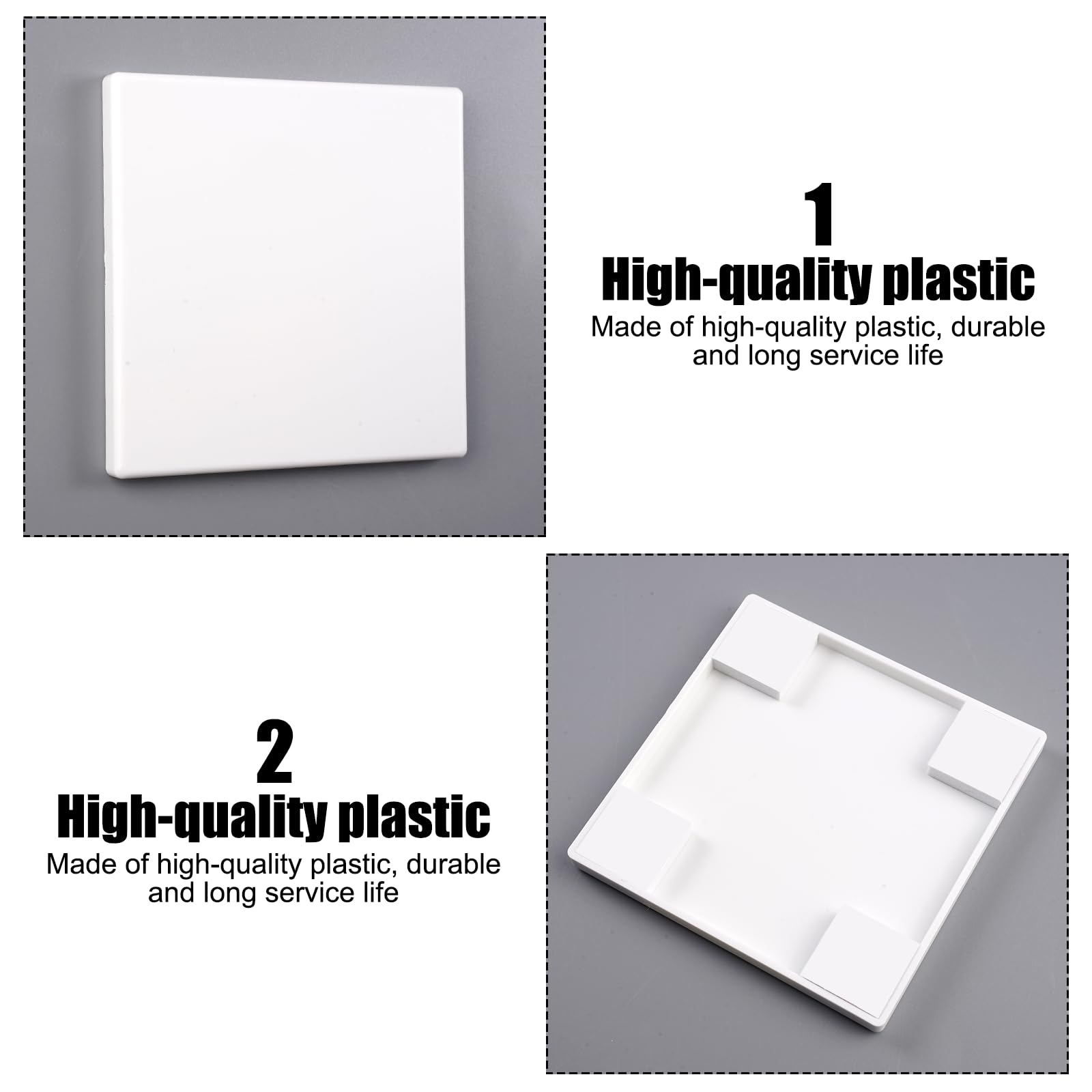 Lot de 2 Cache Prise Murale, 8.6x8.6 cm Obturateur Prise, Cache pour Prise Murale, Plaque Murale Vierge en Plastique, Cache-Prises Encastrées pour Prises Ou Interrupteurs Inutilisés (Blanc)
