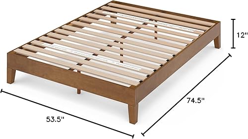 Miniatura 88 de Cama plataforma de madera sólida de lujo Zinus 12 pulgadas con cabecero de cama/no necesita resortes/soporte de madera con listón/acabado expreso