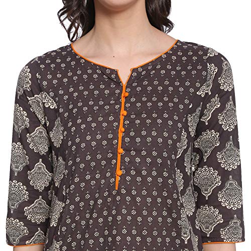 Image of Rapsodia Women's Red & Blue Sanganeri Block Print Short Kurti, Jaipuri Traditional Printed Tunic for Girls and Women