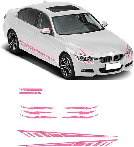 6 calcomanías de vinilo para el lado del cuerpo del automóvil, calcomanías para puerta lateral de carreras con espejo retrovisor, calcomanías