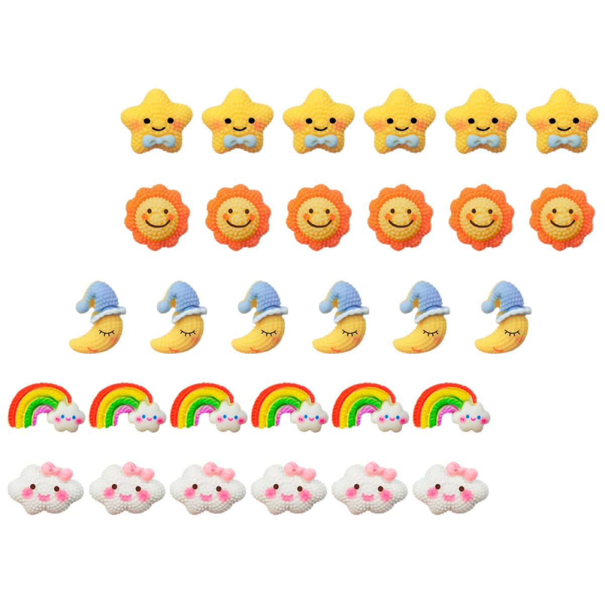 NUOBESTY 90stücke -Dekoration Push Niedliche Resin-memo-pinnadeln Mond Sternen Regenbogen Und Wolken-Designs Für Corkboards Und Zuhause