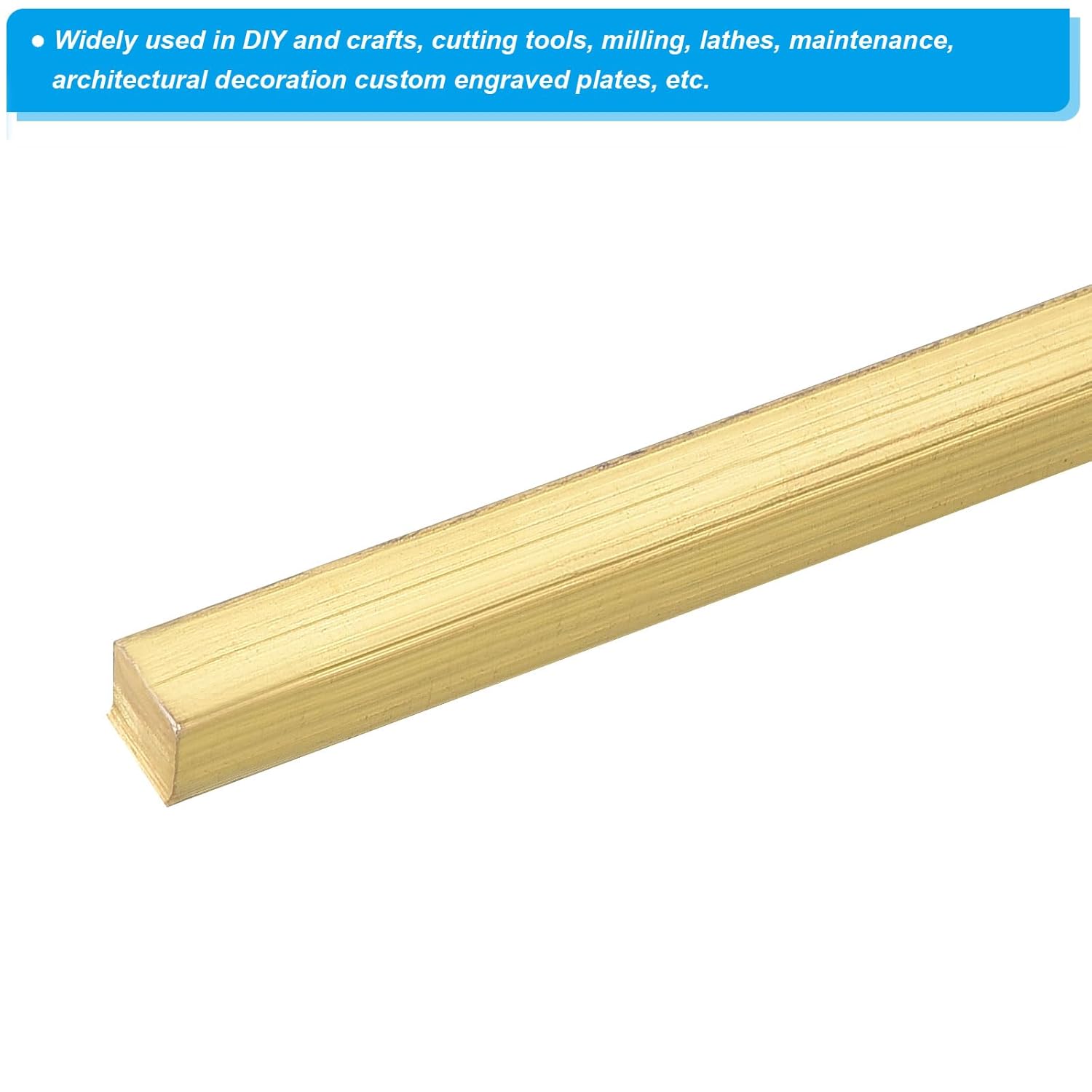 PATIKIL 5/32 x 5/32 x 40" H59 Brass Square Bar, Solid Flat Mill Stock for Crafting Maintenance Electrical Architectural Decoration, Brass