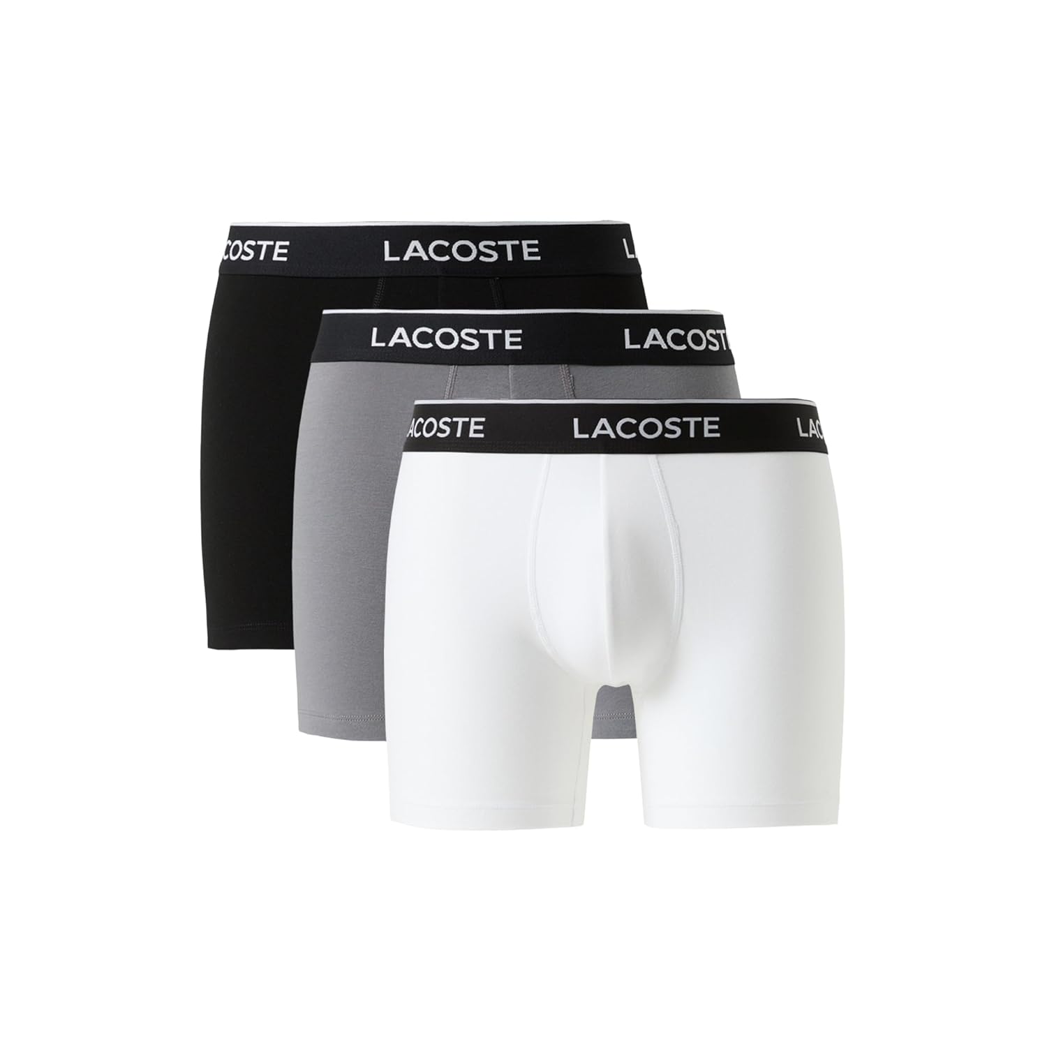 Lacoste mens Cotton Stretch Essentials Boxer Briefs 3-pack Amazon Exclusives