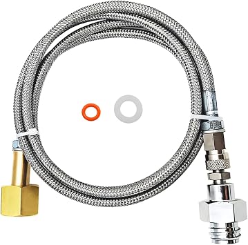 Adapter High Pressure Hose 150 cm for Larger CO2 Bottles Suitable for Grohe Blue Home CO2 Hose Transfer