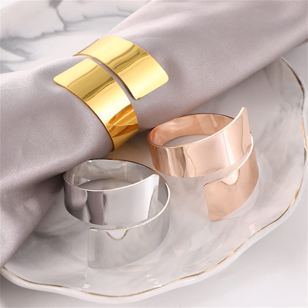 Serviette Anneaux Porte-Serviettes Table Dîner Serviette Serviette Anneau Décoration pour Fête De Mariage Hôtel Banquet (3 Pack Taille Unique)