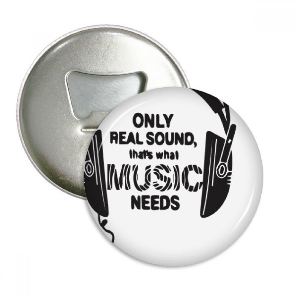 Aimant frigo musique chanson écouteur badge rond argent 3pcs
