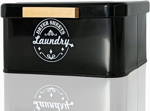 SACREDAY Dryer Sheet Holder Container for Laundry Room Organization, Farmhouse Laundry Organization and Storage, Metal Dryer Sheet Dispenser for Laundry Room Decor Black