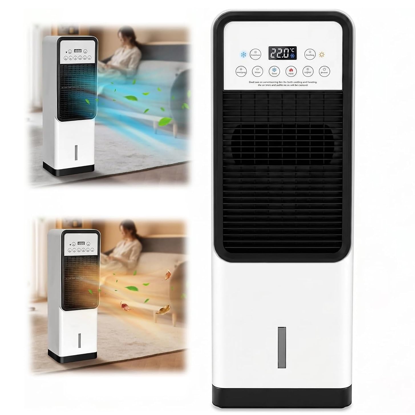 Aire Acondicionado Portátil con Mando Distancia, Ventilador Frío y Calor