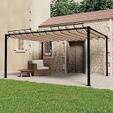 Mangloder - Pergola con tetto a doghe regolabile, 3 x 4 m, colore tortora, tessuto in poliestere impermeabile, robusto telaio in alluminio, tettoia resistente alle intemperie, per giardino, terrazza