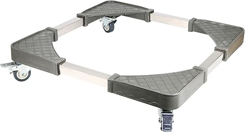 Miniatura 4 de SINJEUN Paquete de 2 rodillos móviles ajustables de 19.7 a 25.6 pulgadas, rodillo móvil telescópico con 4 ruedas de bloqueo, carrito móvil ajustable