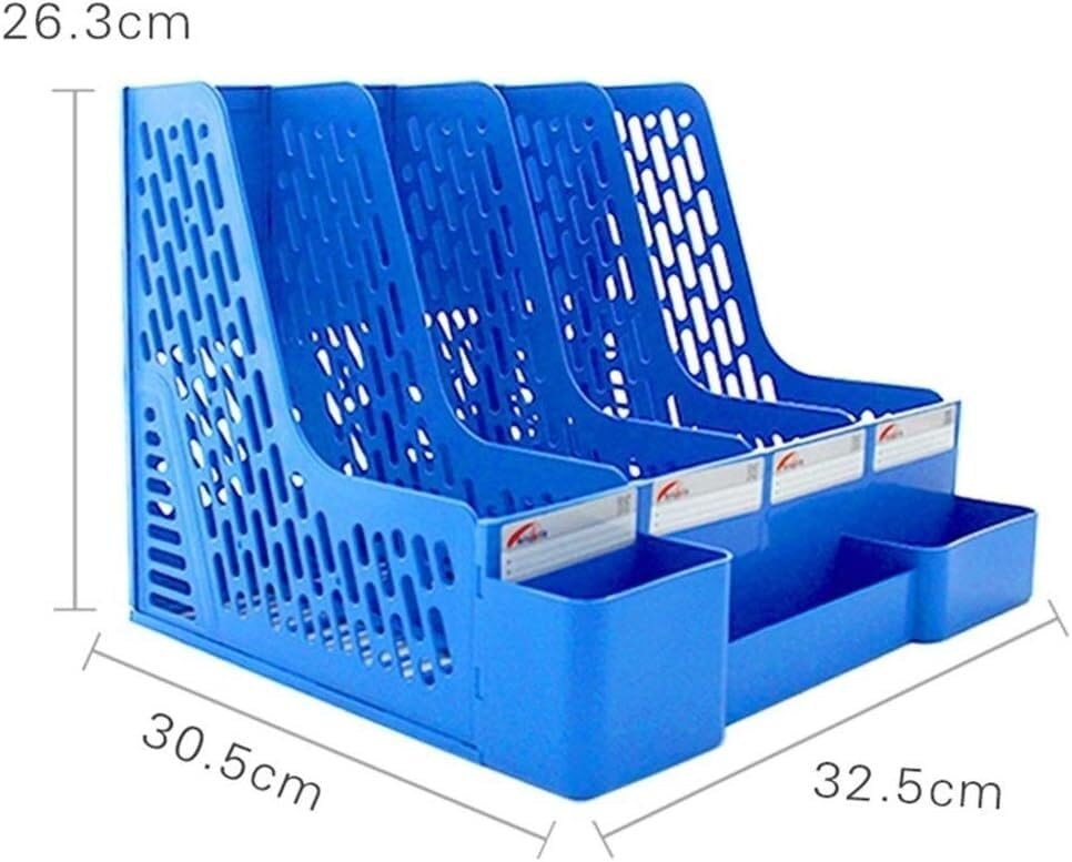 Lar Capaci - Portapenne multifunzione da scrivania, 4 scomparti, per ufficio, casa, ufficio, colore: blu