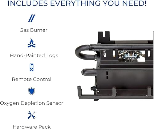 Miniatura 8 de Duluth Forge calefactor con ventilación libre de gas dual de 18 pulgadas Berkshire Split Oak control remoto