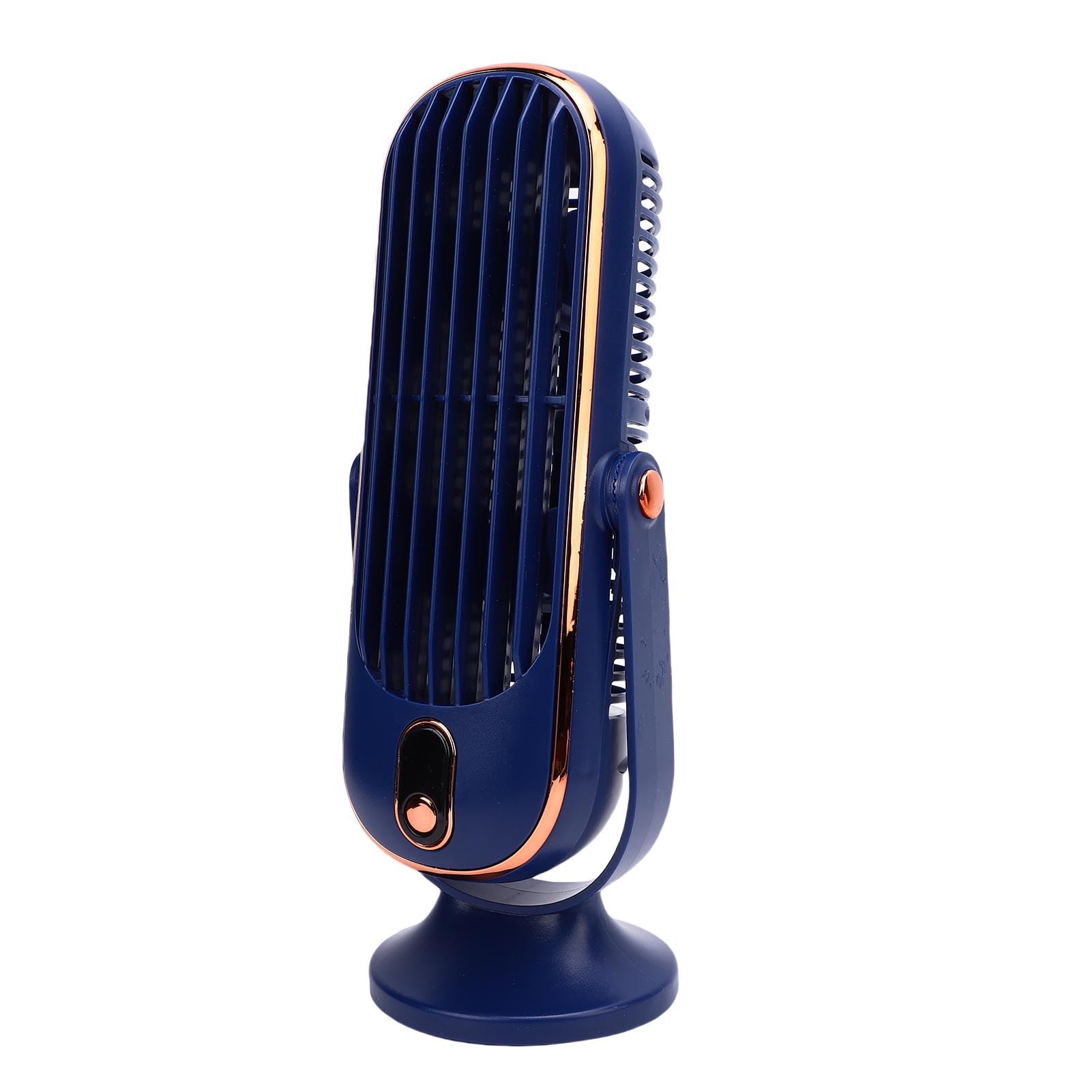 SENECESLI Tower Fan for Bedroom, Small Standing Desk Fan with Powerful Dual Fan System, 5 Speeds, LED Display, USB C Rechargeable 1000mAh Battery, 30dB Quiet for Sleep (Blue)