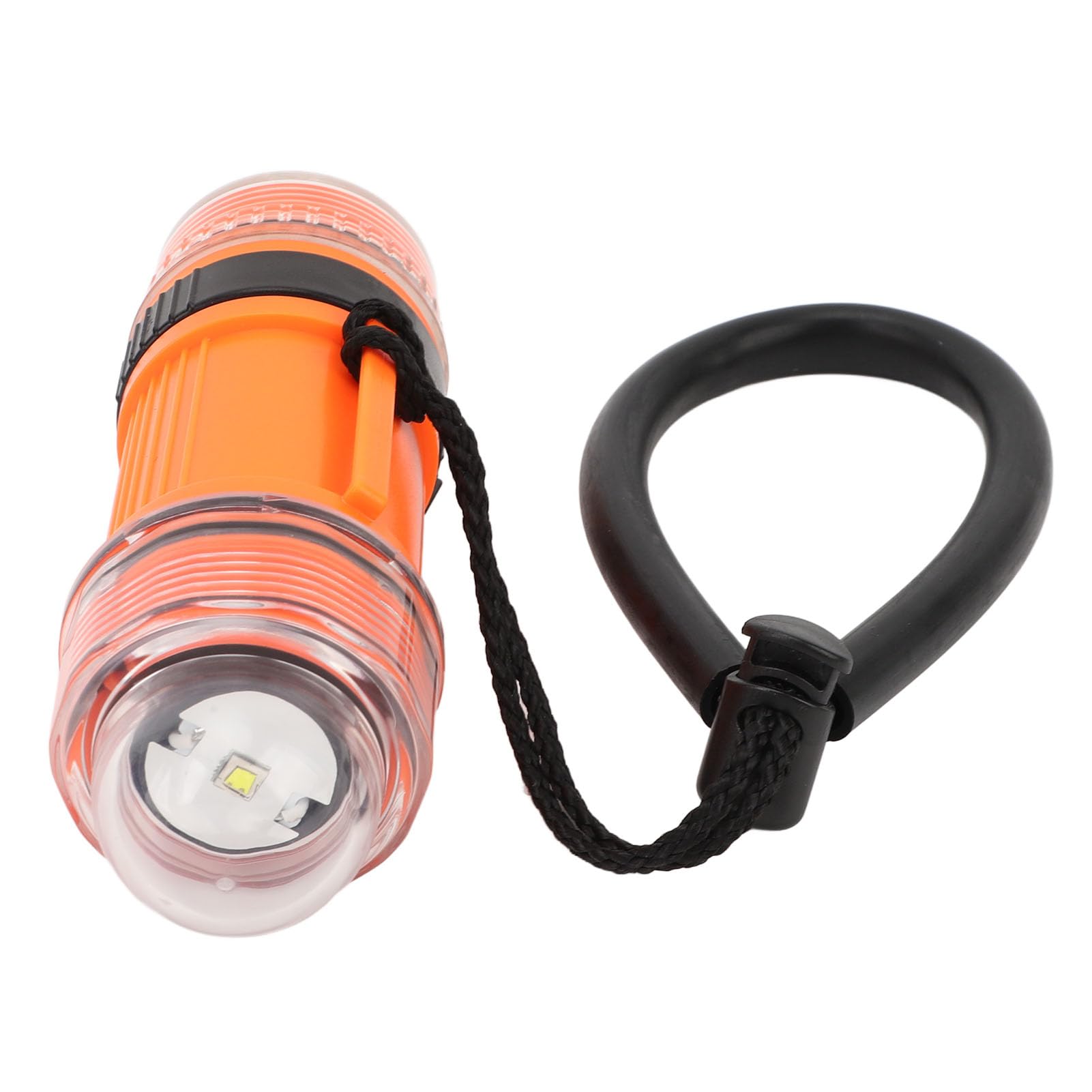 Dive Strobe Light High Brightness LED zasilana bateriami latarka sygnałowa do podwodnej przygody, tworzywo ABS, 150 g, 60 m, 3 x baterie AA (pomarańczowa)