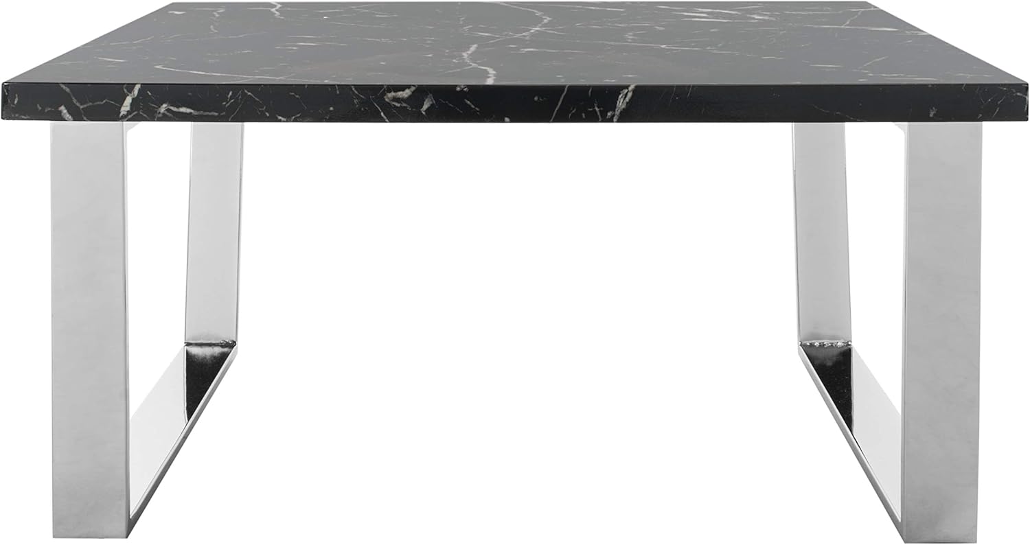 Safavieh Home Carmen Glam Black Faux Marble and Chrome Coffee Table