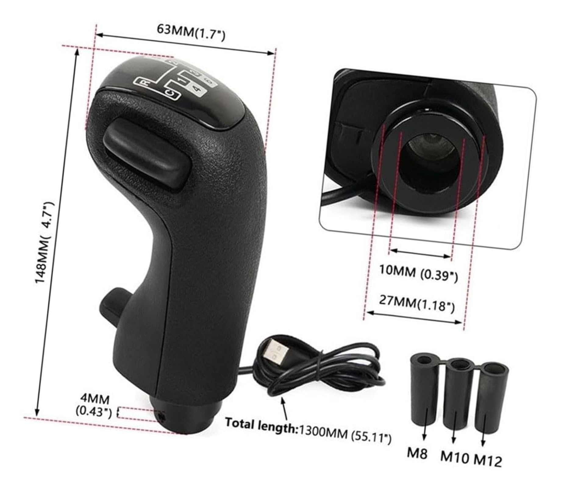 Pommeau de levier de vitesse de simulateur de camion USB for ATS for ETS for camion Scania, compatible avec Logitech G25 G27 G29 G920 TH8A SQ PXN A10 for jeux de course sur PC