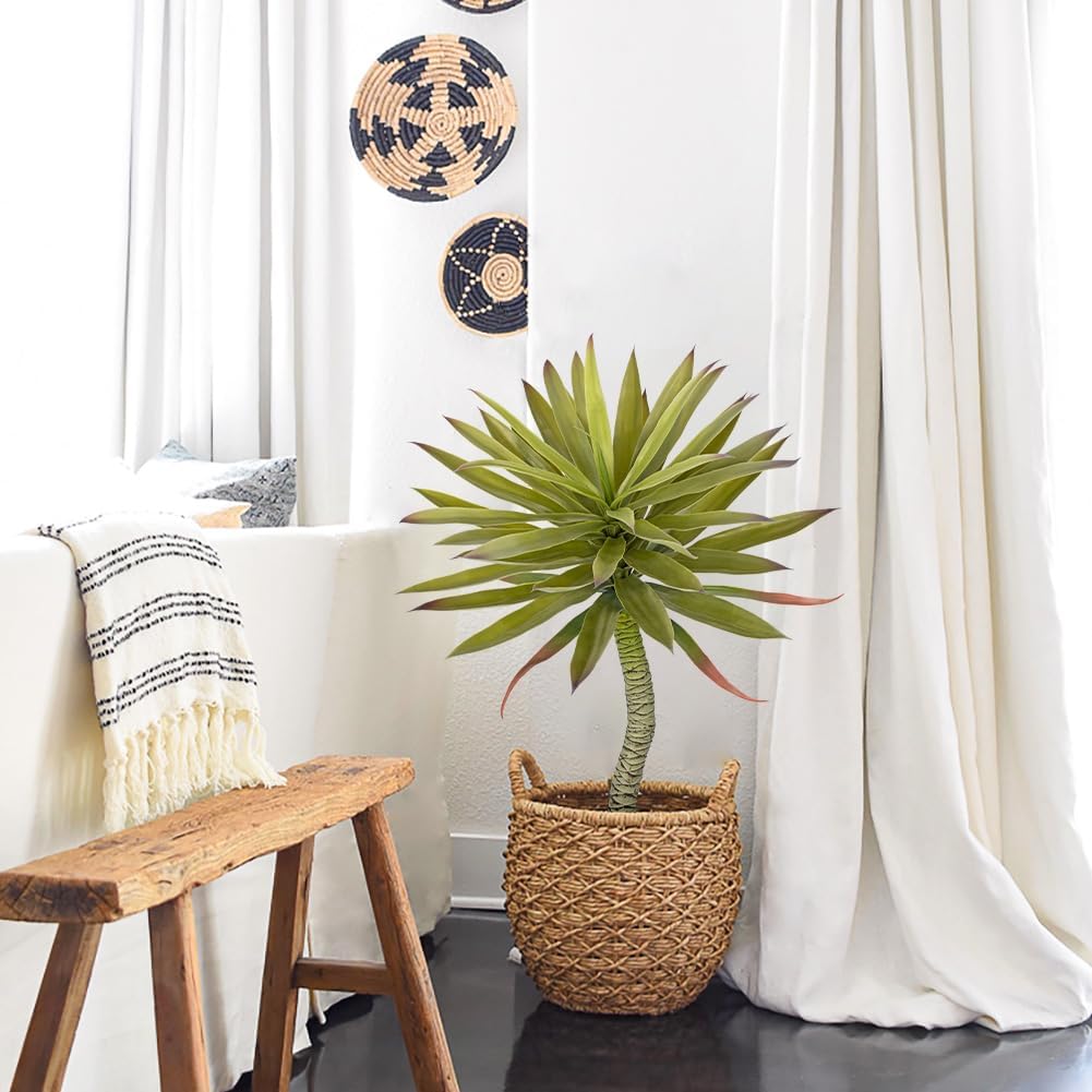 Briful Large Fake Agave Plants 2.76ft/33in Tall Artificial Yucca Plants in Black Pot Outdoor Faux Agave Plant for Home Decor Office Fornt Porch Balcony Living Room Decor image 3