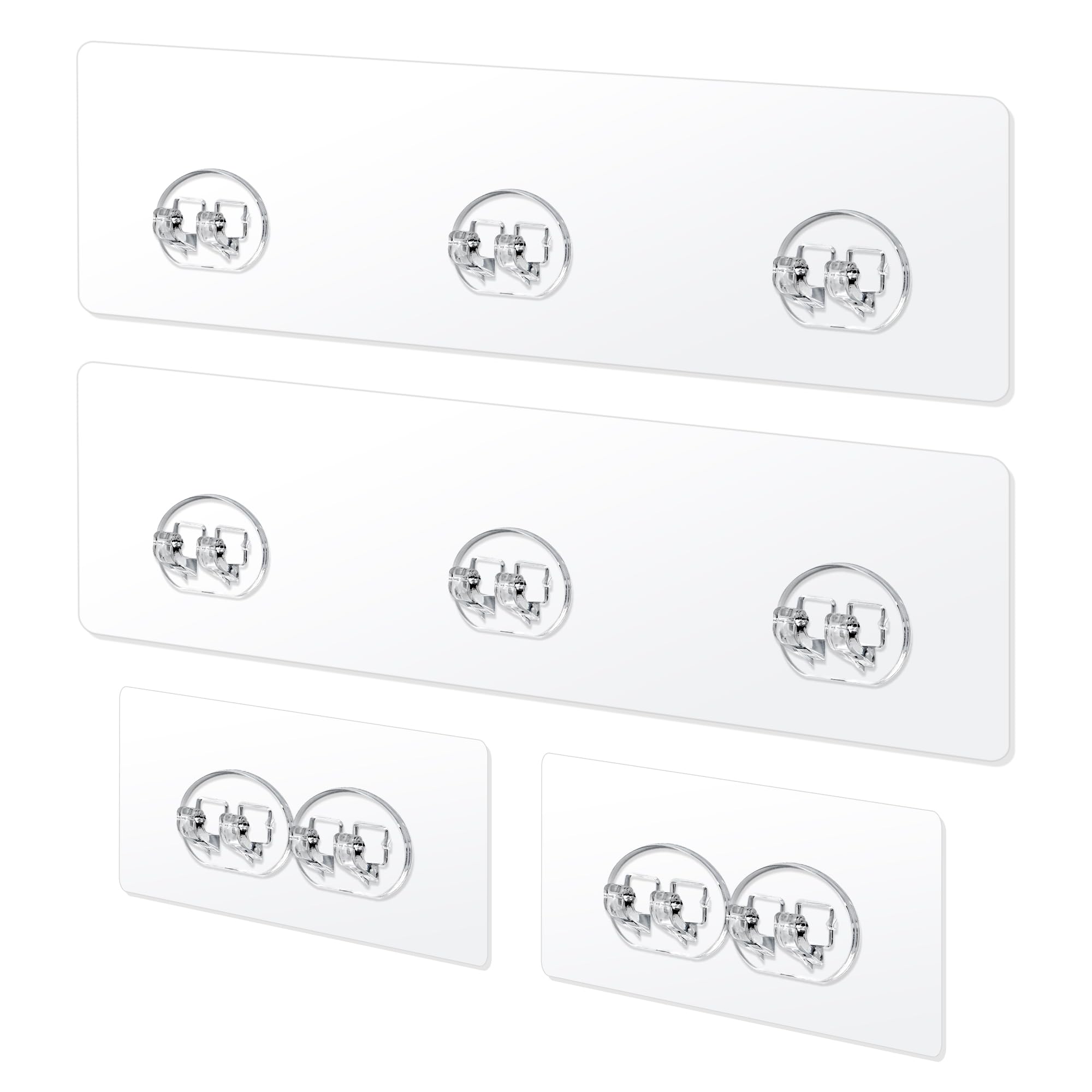4 Pack Shower Caddy Adhesive Replacement, Double &amp; Triple Hooks