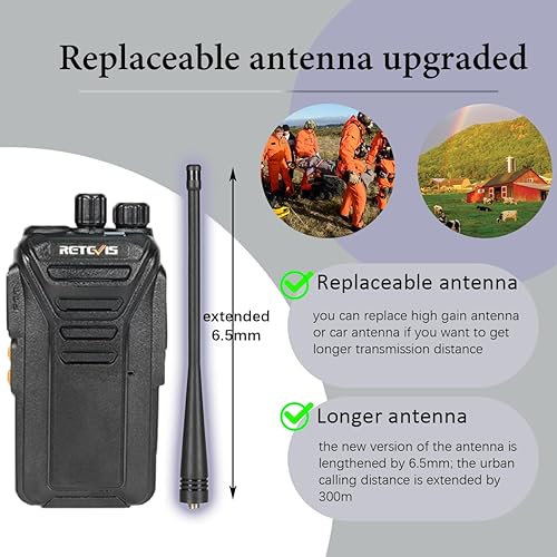 Miniatura 4 de Retevis Radio RT27V MURS de 2 vías, Walkie Talkies recargable, largo alcance, cargador multiunidad, sin licencia, resistente, radios comerciales
