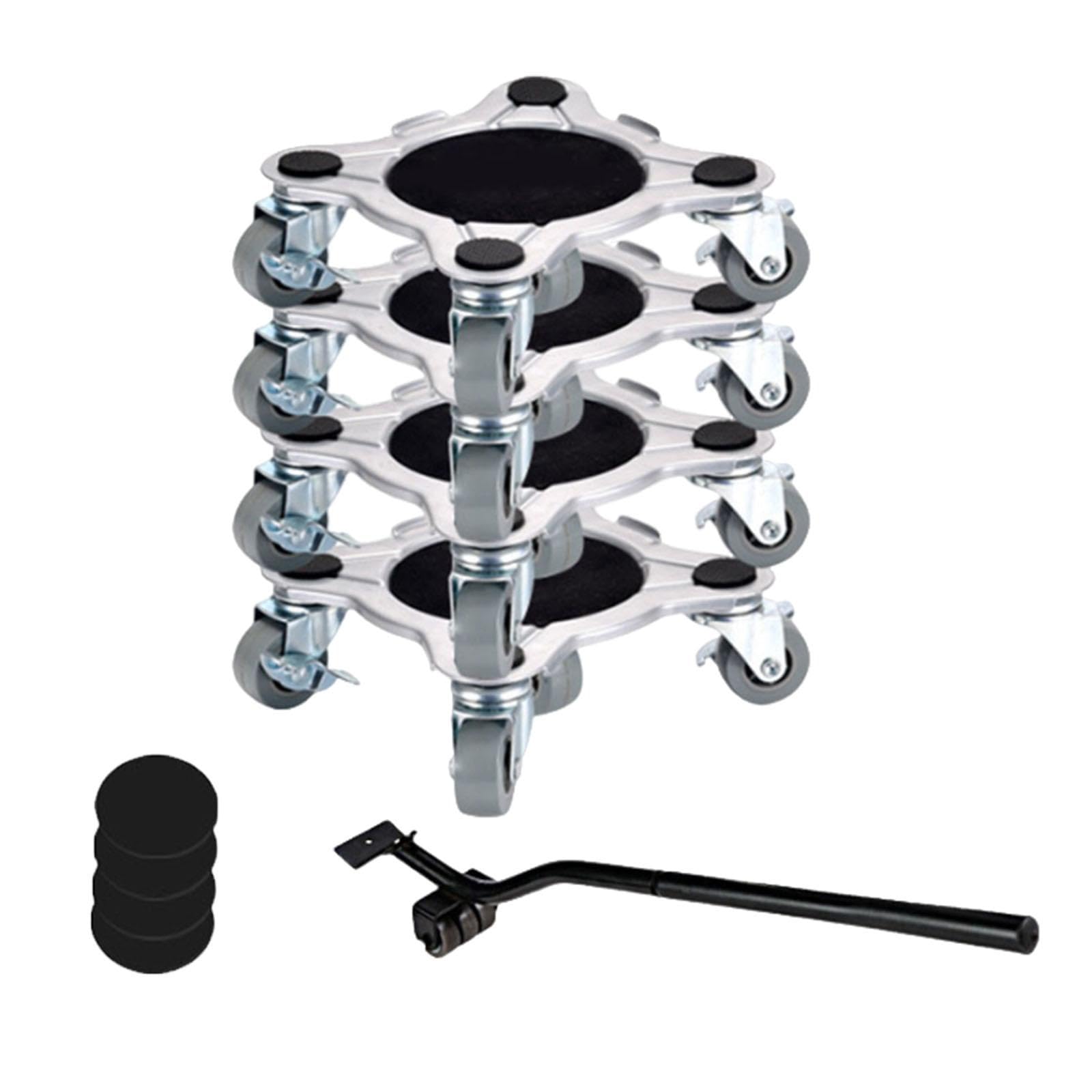 9 Stück Möbelheber Möbelroller Möbeltransporter Möbelgleiter Aus Robustem Kohlenstoffstahl mit 360 Grad Drehbaren Rollen Und Samtigen Anti Rutsch Pads, 16 cm x 5.5 cm