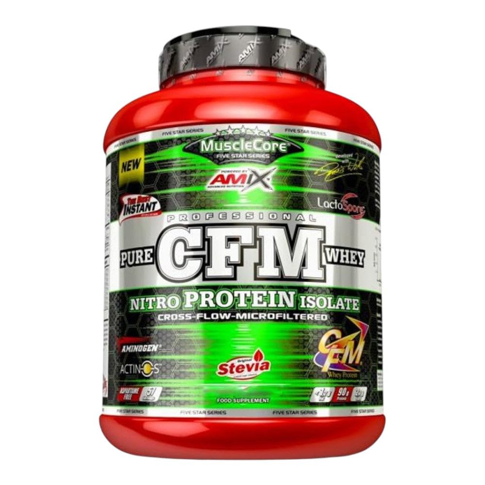 CFM Nitro Whey Protein with Actinos - Helps Maintain Muscle Mass - with Digestive Enzymes - Easy Digestion - Fast Absorption - Protein Powder - 1 kg - Double Chocolate Flavor