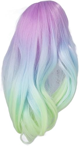 Miniatura 10 de Zerodis Pelucas de pelo de muñeca, peluca suave y flexible de alta simulación, peluca de muñeca de color degradado para muñecas de circunferencia de