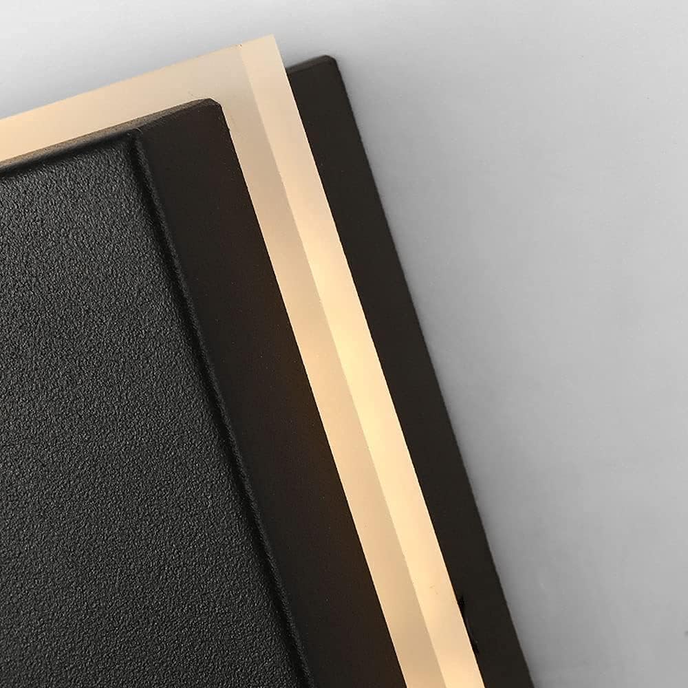 Lámpara de pared LED cuadrada, aplique de Metal, pantalla acrílica, lámpara de pared moderna, accesorios de iluminación interiores modernos(Negro)