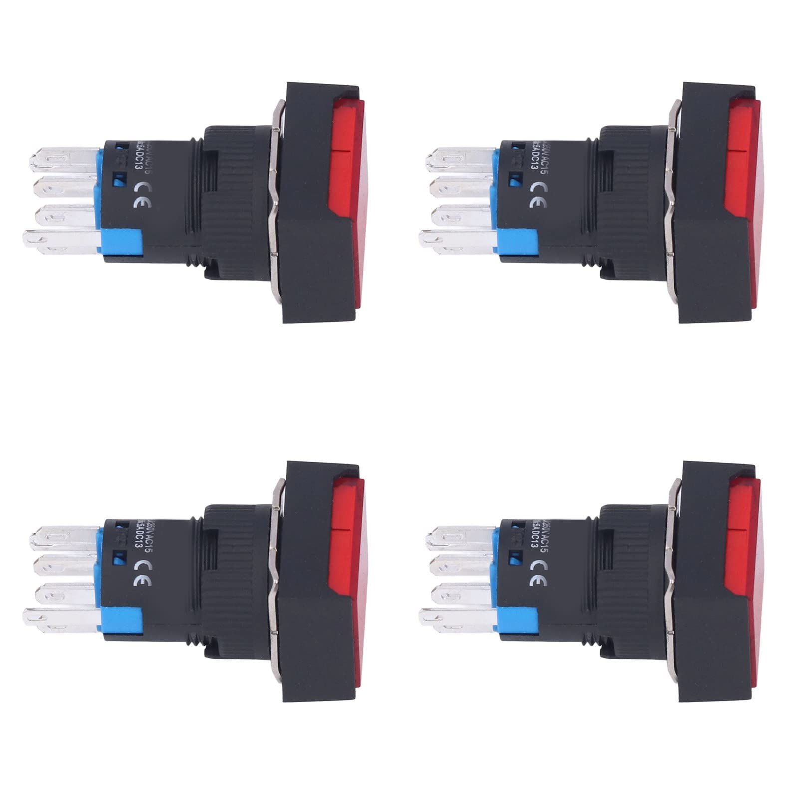 Jeanoko Micro Interruttori a Pulsante da 25 Pezzi con Funzione Autobloccante Leggera per Apparecchiature di Automazione Materiale ABS 16 Mm (Rossa)