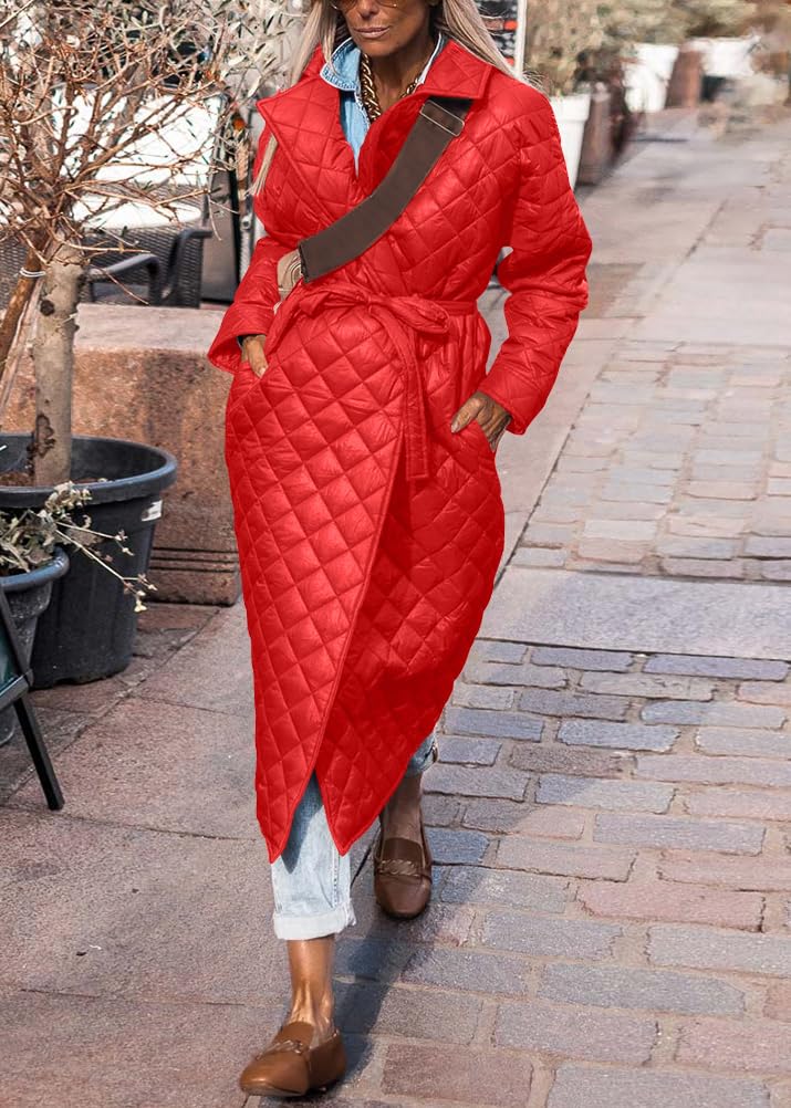 ORANDESIGNE Cappotto Donna Piumino Giacca Calda Cappotti Lungo Elegante Piumino Invernale Giubbotto Lungo con Cintura