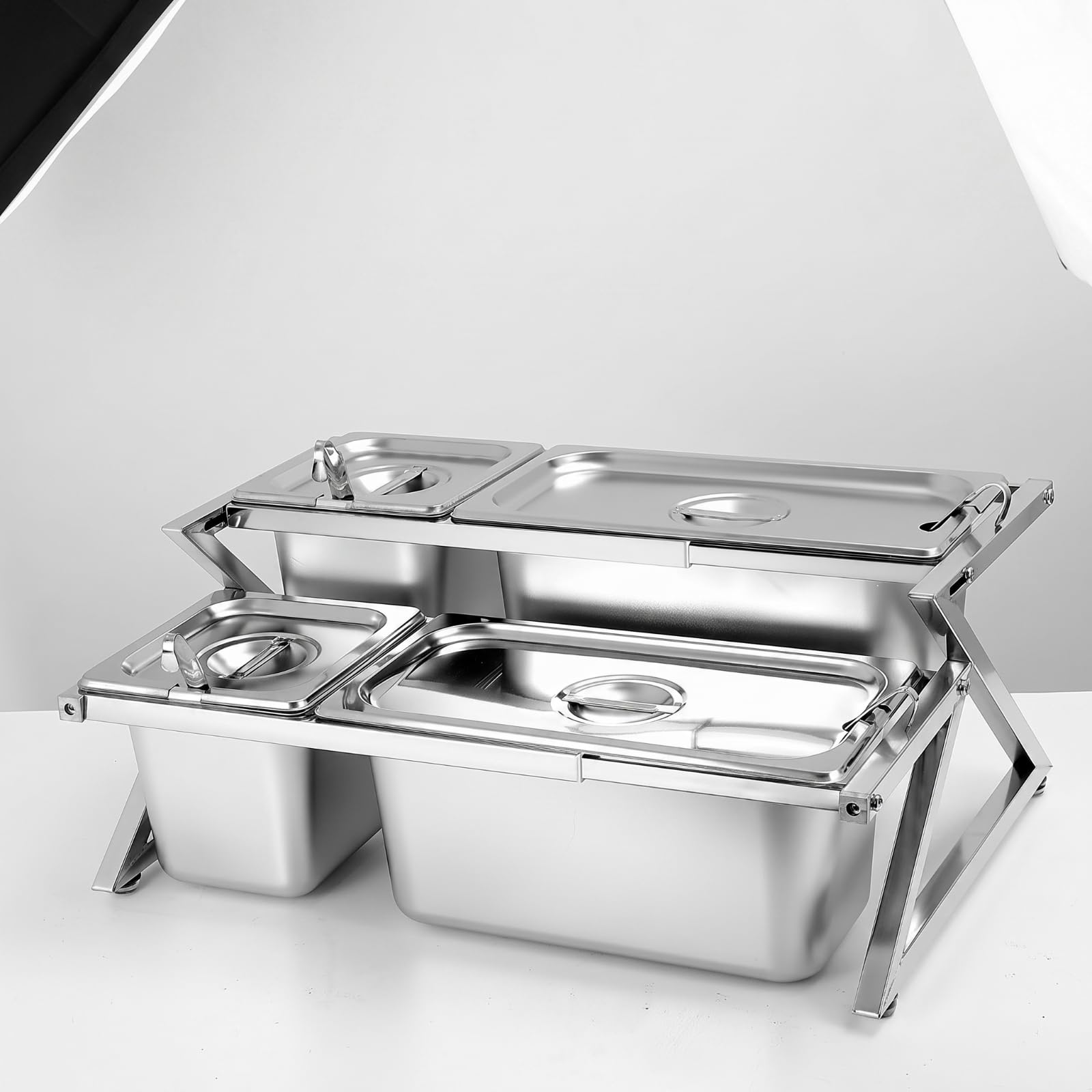 Baoblaze Soporte Organizador Especias | Portátil, Morno, Contenedor, para Cocina, buffet, fiestas, Estilo A