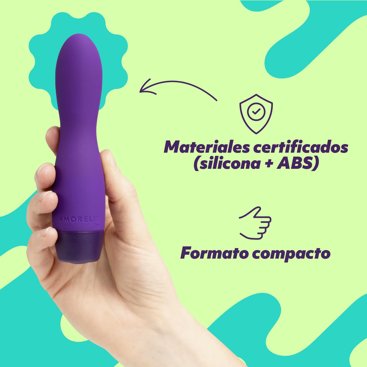 AMORELIE Joy – Mini vibrador Shine | Impermeable recargable de silicona y ABS