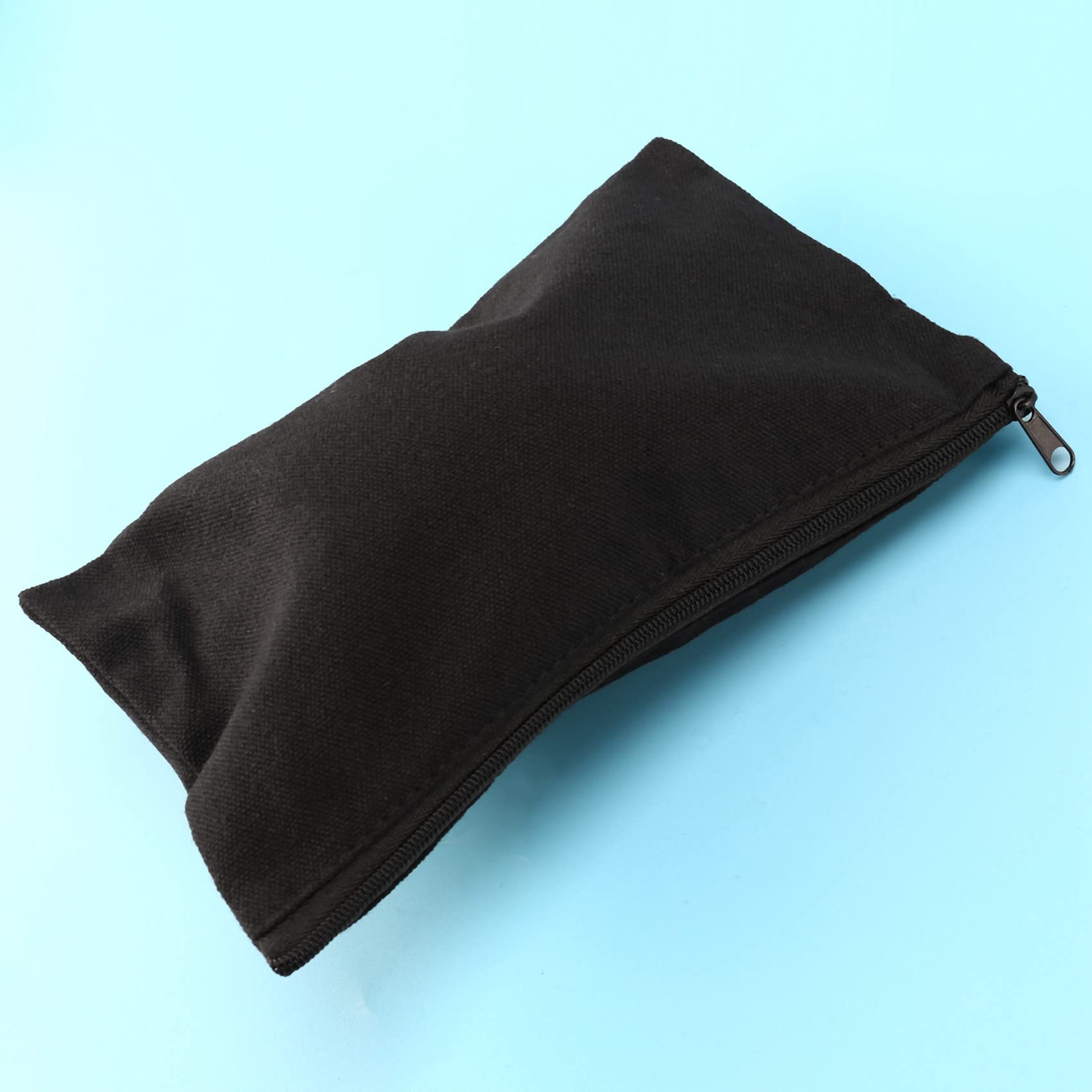 Pltqfdwo 10Pcs Canvas Zipper Pouch Bags Canvas Makeup Bags Pencil Case Blank DIY Craft Bags for Travel DIY Craft School Black - Image 2