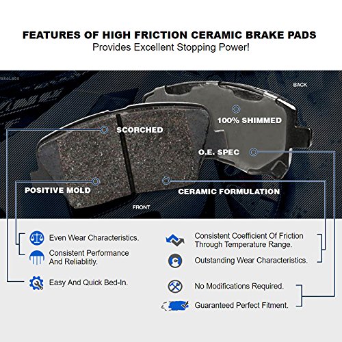 Image of Power Sport Front and Rear Brake Kit Fits 1996-1997 Ford Thunderbird | Mercury Cougar; 1993-1998 Lincoln Mark VIII| Ceramic Brake Pads and Blank Brake Rotors