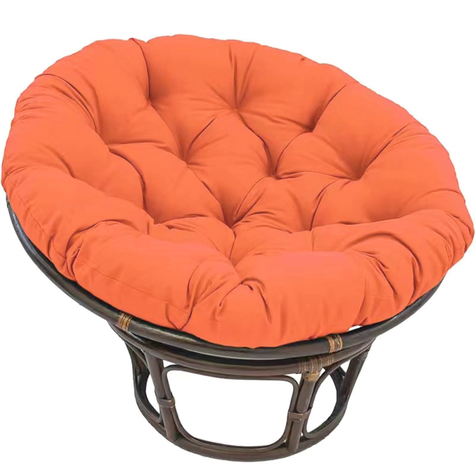 Evimstil Large Round Papasan Chair Cushion, Thick Outdoor Rocking Chair Cushion, Rattan Hanging Basket Cushion, Egg Nest Replacement Pad (Orange, 70 * 70cm)
