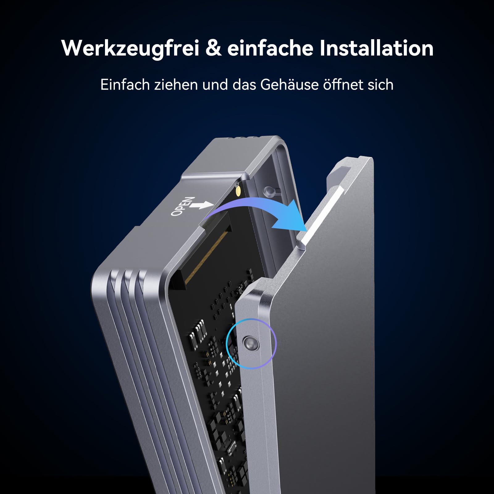 40Gbps M.2 NVMe SSD Gehäuse, ANYOYO NVMe Gehäuse kompatibel für Thunderbolt 5/4/3 M.2 SSD Gehäuse für PCIe 2280 M-Key (B+M Key), USB C Aluminium SSD Gehäuse kompatibel für USB 4/3.2/3.1