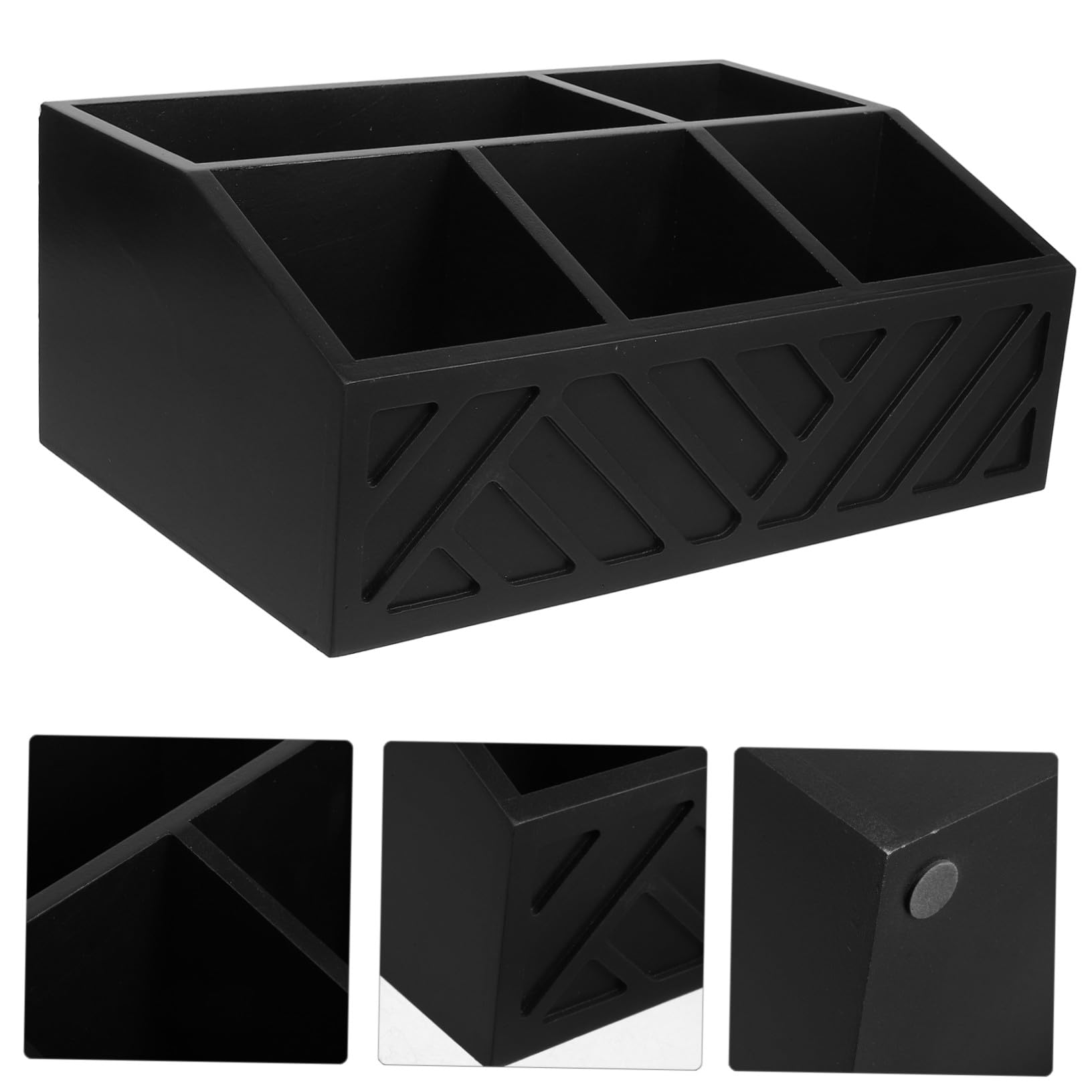 Boîte de Rangement Compartimentée en Bois Massif pour Sachets de Thé et Café, Organisateur de Comptoir Polyvalent, Grosse Capacité, pour Maison, la Cuisine et Bureau, 1 Unité