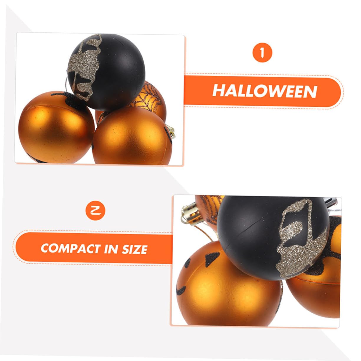 BESPORTBLE 36pezzi Decorazioni Halloween Palline di Plastica Tema Teschio di Zucca Strega per Interni Esterni Festa Casa Giardino