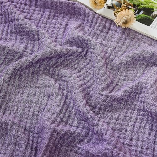 Image of EMME Muslin Cotton Blanket Adults Heather Purple Throw XL 50 inchx70 inch