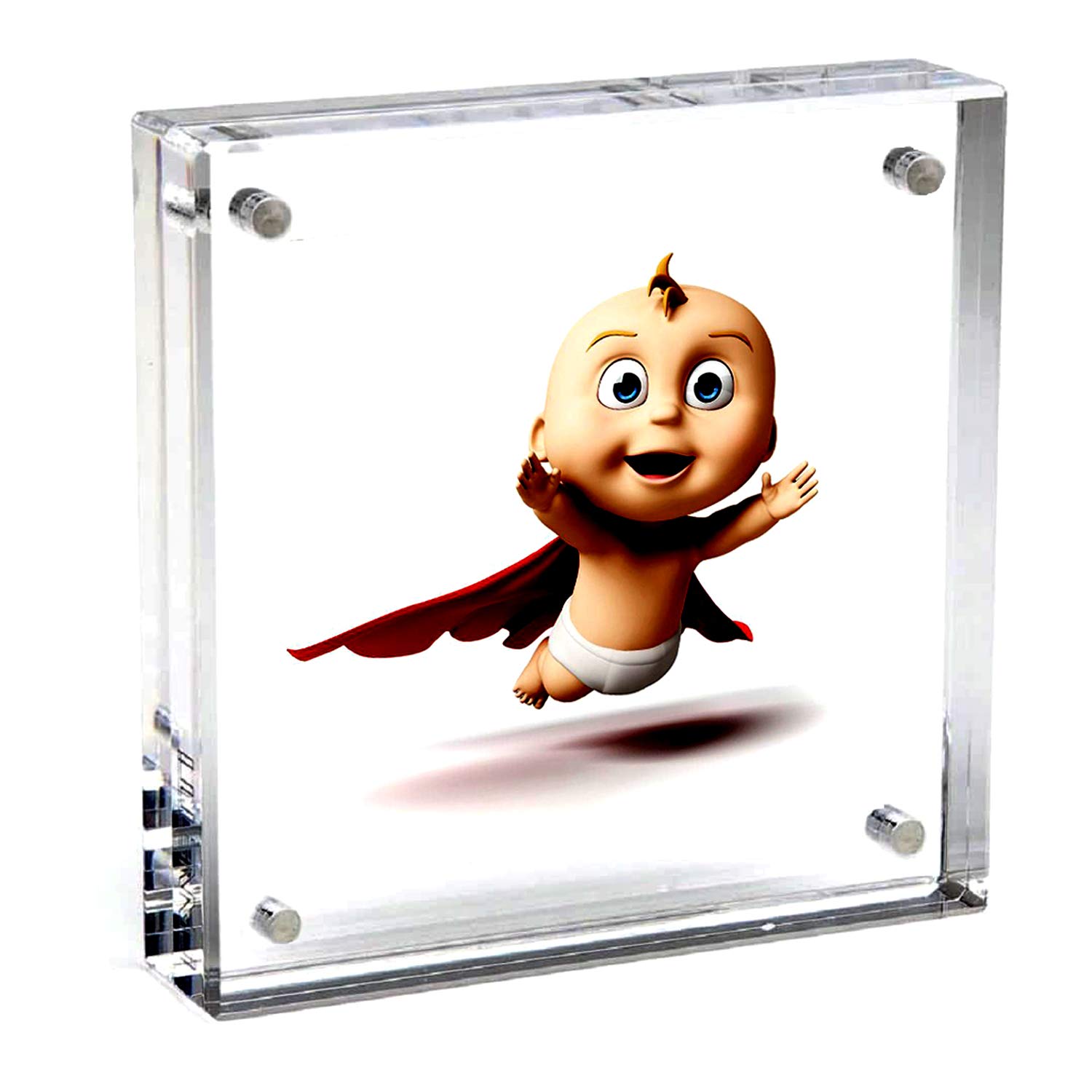 Cadres photo autoportants en acrylique transparent aimanté 10x10 cm pour bureau