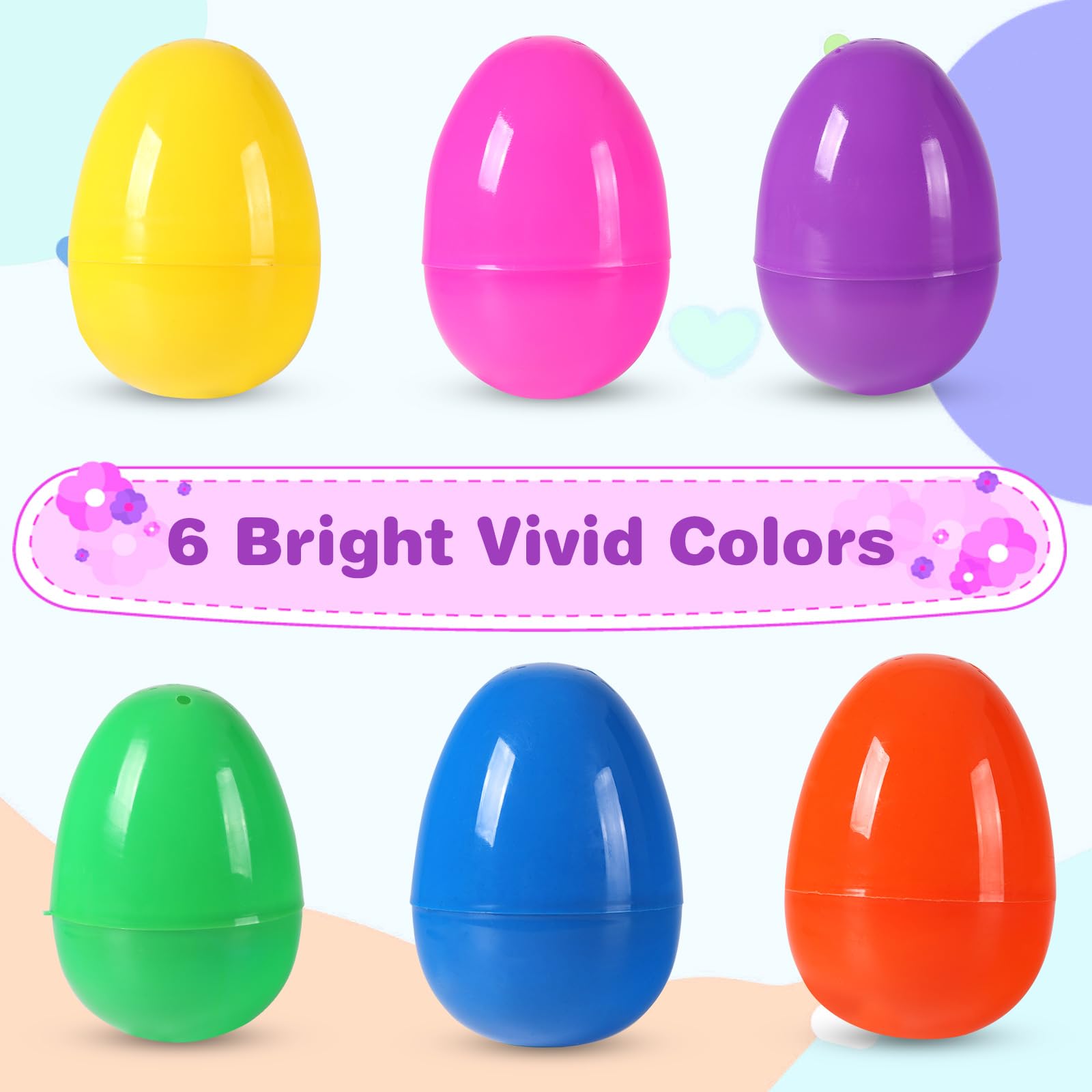 Biubumtu 12Pcs Plastic Bright Easter Eggs Assortment, 3.15'' Fillable Easter Eggs Bulk, Large Easter Eggs Empty, Perfect for Easter Egg Hunt/Surprise Egg