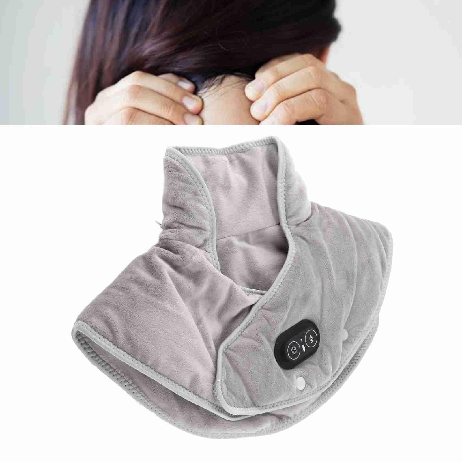 Envoltura Eléctrica para el Cuello Y los Hombros, Almohadilla Térmica para el Cuello Y los Hombros, Masajeador de Vibración, Bufanda Calentada, Soporte Térmico para el Cuello, Calentador para el Cuell