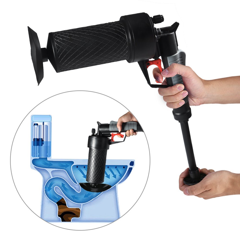 High Pressure Air Power Drain Blaster, Drain Opener for Clogged Toilet Bathtub Sink Floor Drain Cleaner Blaster