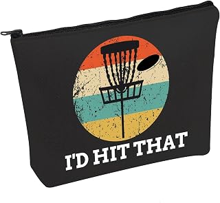 PWHAOO Funny Disc Golf Makeup Bag I'd Hit That Cosmetic Bag Disc Golf Buddy Gift Disc Golfer Gift, I'D HIT THAT B