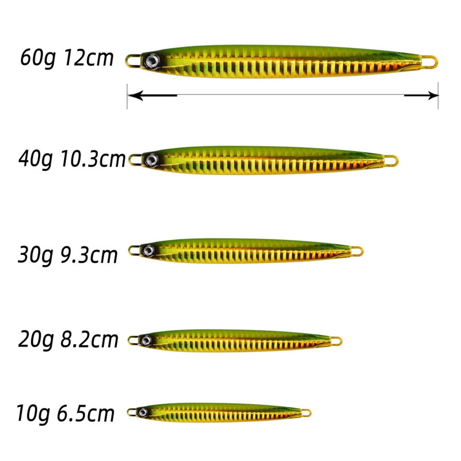 Esca Da Pesca Con Jig In Metallo Lungo E Sottile 7 Pezzi | Attrezzatura for esche artificiali da 10 g 20 g 30 g 40 g 60 g Shore Cast Jigging Spoon