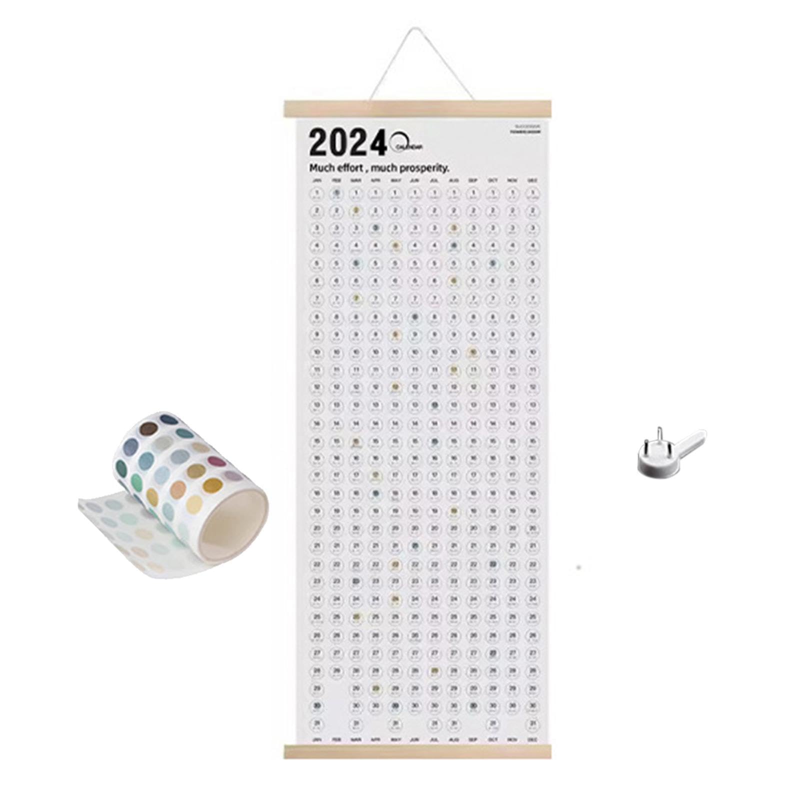 5er Set Wandkalender 2024 von Jan bis DEC Vertikaler Wochenkalender Terminplaner