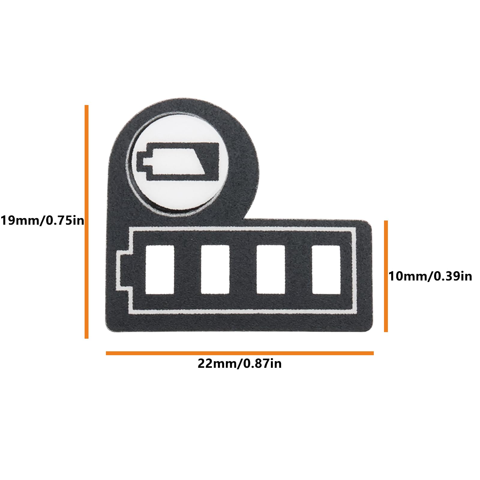 SG Store 10 szt. baterii LED naklejka etykieta 22 x 19 x 10 mm kompatybilna z Makita BL1830 BL1430