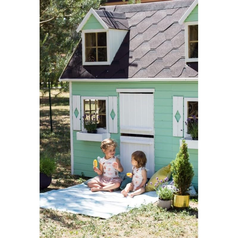 Casetta da giardino per bambini in legno "Sofia" 157x248x218 cm.