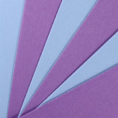 Image of KCS 4 /6 pc of 12 inch x 18 inch(30cmx45cm) 18CT Counted Cotton Aida Cloth Cross Stitch Fabric (6 pc,Lavender+Light Blue)